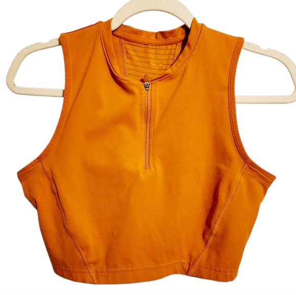 Nike Other - Nike PRO | Women's Orange Dri-Fit Quarter Zip Cropped Sports Bra (Size Medium)